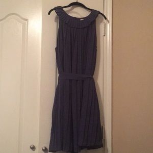 ModCloth navy pleated dress
